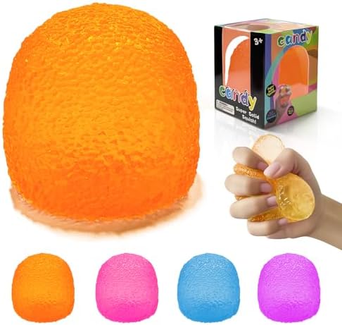 Orange gumdrop squishy stress ball candy squeeze toy