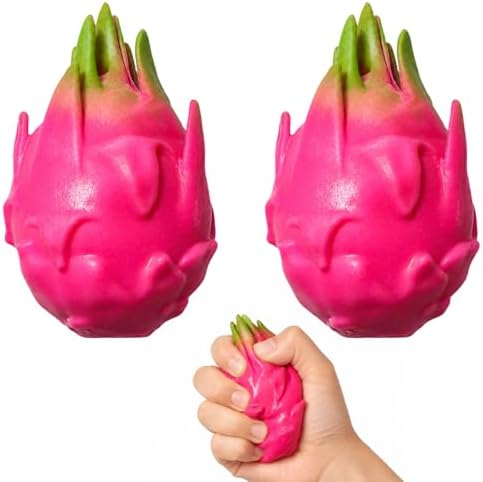 Fidget dragon fruit squishy 2 pack slow rising squeeze toy