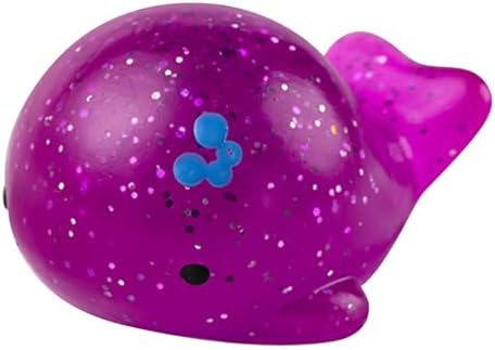 Purple glitter whale squishy squeeze toy