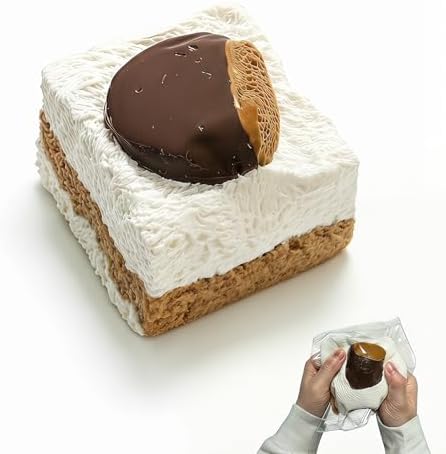Chestnut mousse cake squishy with chocolate dome topping