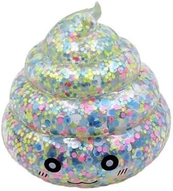 Rainbow poop squishy confetti glitter squeeze stress ball