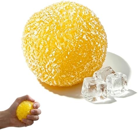 Yellow crunchy bead-filled gel ball squishy squeeze ball