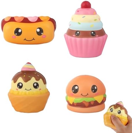 Kawaii hot dog squishy set slow rising squeeze stress relief toy