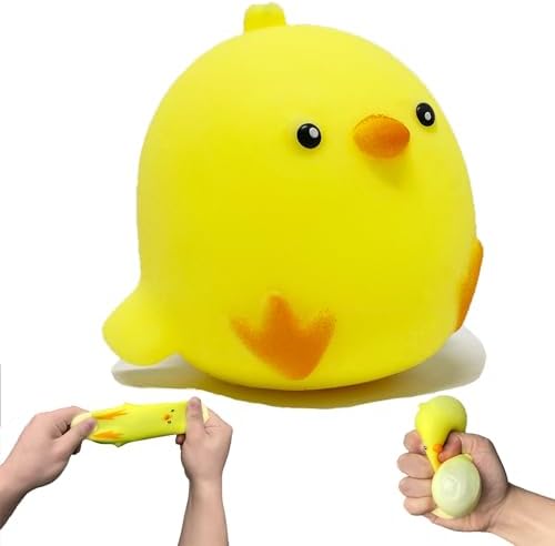 Jumbo yellow chick squishy filling a palm