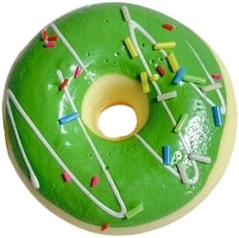 Realistic matcha green donut squishy with white drizzle