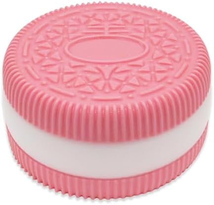Single pink sandwich biscuit cookie squishy with lacy pattern