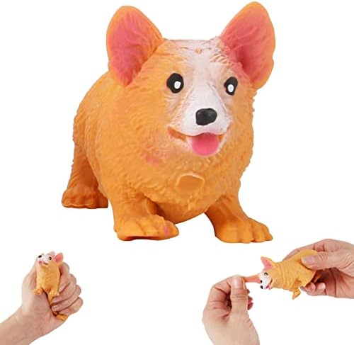 Orange corgi sand-filled stretchy dog squishy