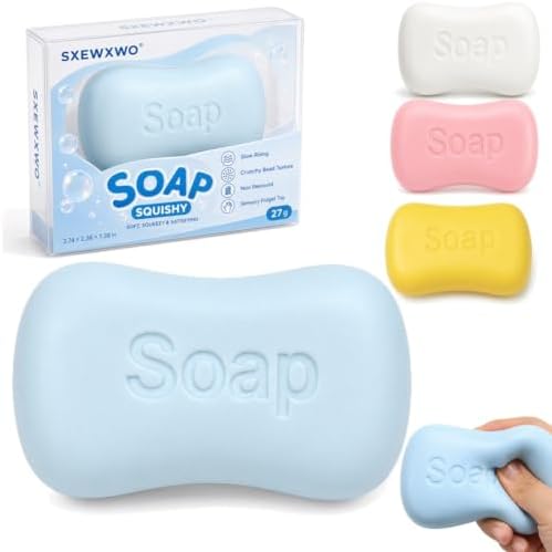 Mini blue crunchy bead soap squishy fidget toy