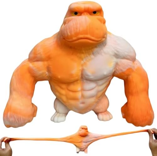 Orange and cream giant stretchy monkey squishy gorilla toy