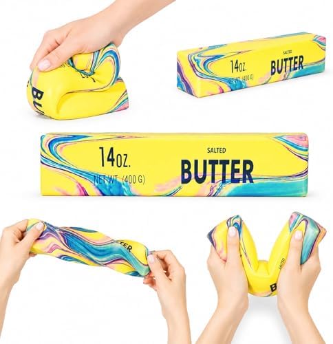 Jumbo rainbow tie dye butter squishy block toy