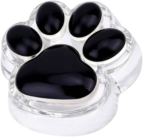 Clear cat squishy paw with glossy black pads