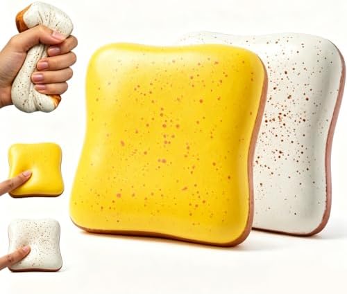 Yellow and white toast bread squishy 2 pack