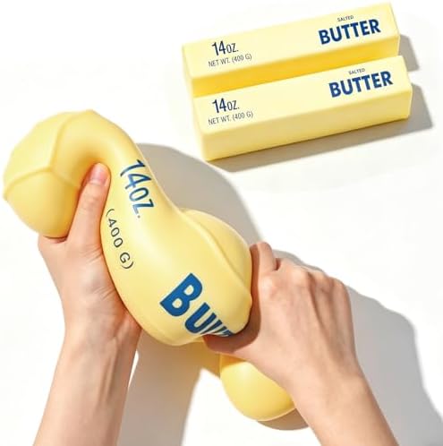 Two giant butter stick squishies