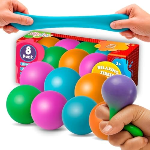 Bright slow rise mesh squishy ball 8 pack soft stress toy