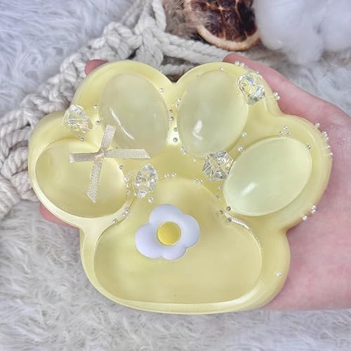 Jumbo yellow cat squishy paw, soft slow rising jelly toy