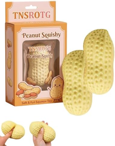 Giant peanut squishy crunchy slow rising squeeze stress relief toy 2 pcs