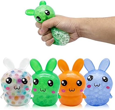 Squeeze bunny squishy 4 pack water bead kawaii fidget toy