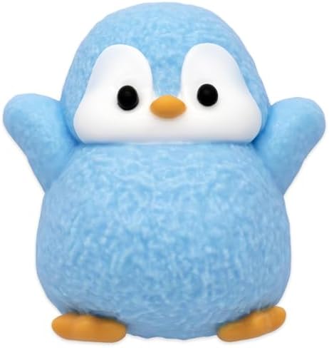 Fuzzy sky blue penguin squishy squeeze stress toy