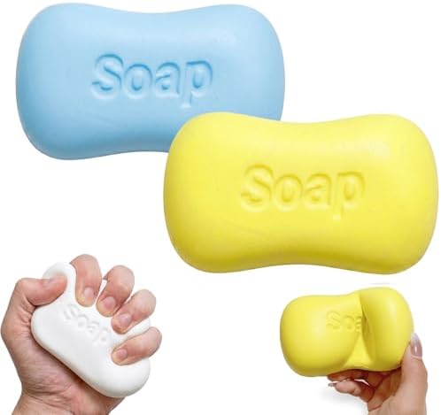Blue and yellow soap squishy 2 pack sensory toy