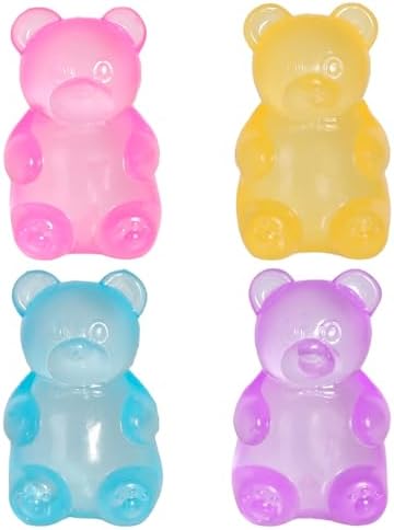 Four pack pastel gummy bear squishy sugar filled stress balls