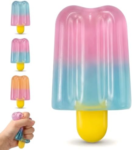 Bubblegum pink and blue popsicle ice cream squishy toy