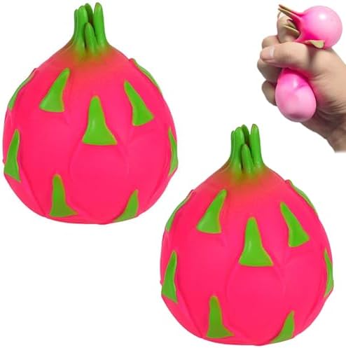 Stress relief dragon fruit squishy 2 pack squeeze fidget
