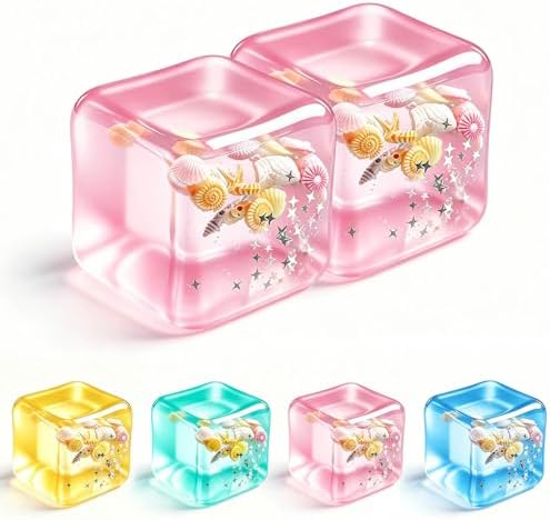 Pink ocean seashell water squishy block cubes
