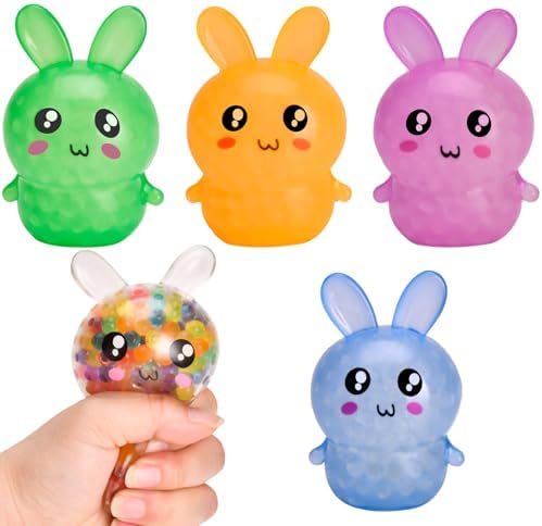 Bunny squishy water bead 5 pack squeeze stress relief toy