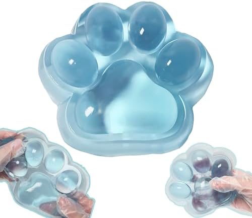 Blue translucent jumbo cat squishy paw slow rising toy