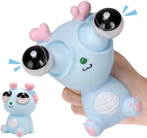 Blue googly eyeball squishy dragon squeeze fidget toy
