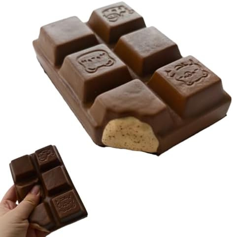 Realistic chocolate bar squishy with a bite slow rising toy