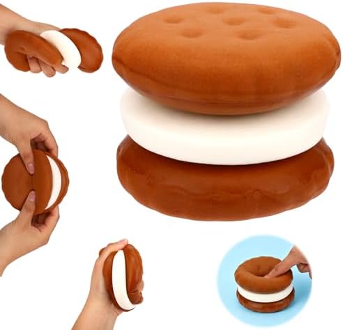 Three layer chocolate chip biscuit cookie squishy with cream center