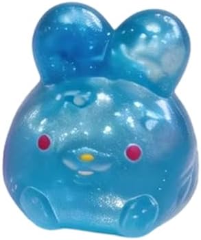 Mini blue glitter mochi bunny squishy squeeze fidget toy