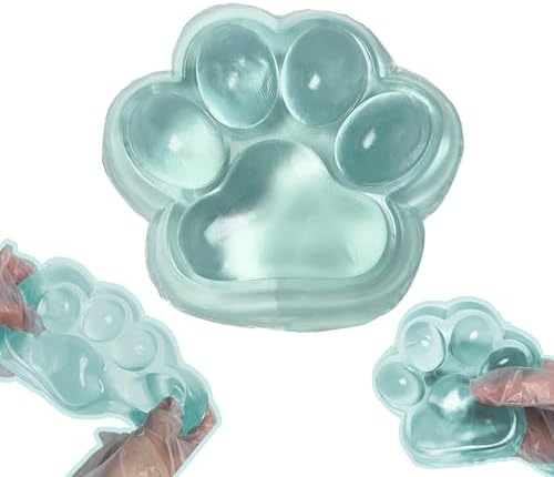 Mint green clear jumbo cat squishy paw