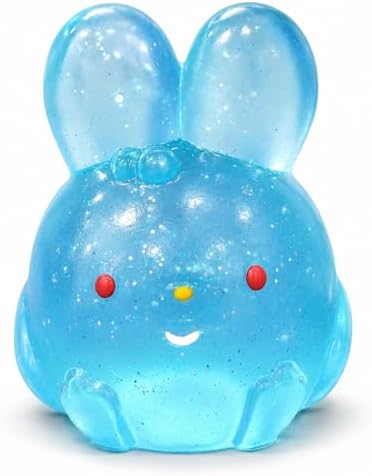 Blue glitter jelly bunny squishy slow rising squeeze toy
