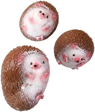 Mini realistic brown hedgehog squishy slow rising squeeze toy set