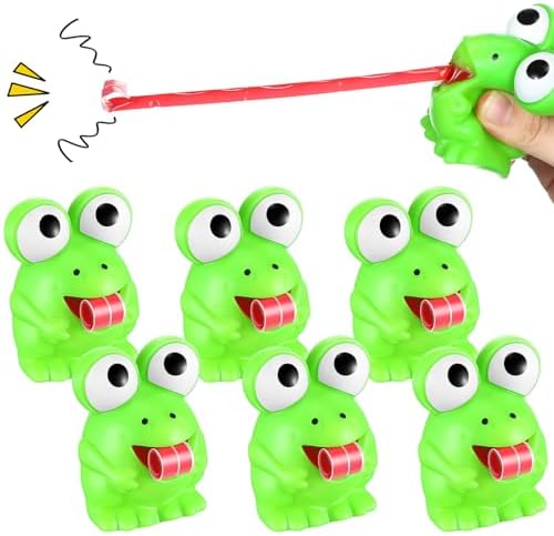 Tongue pop screaming frog squishy 6 pack squeeze toys