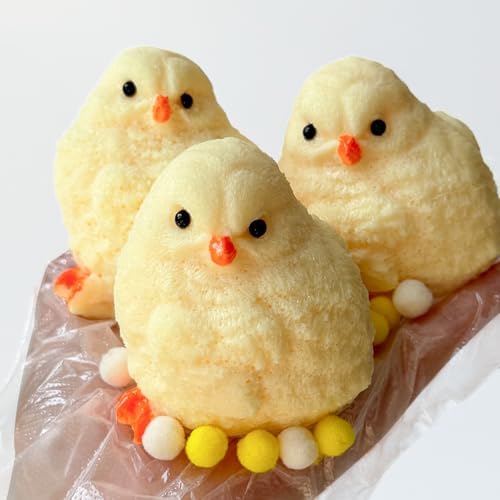 Three smooth cream furless chick squishies