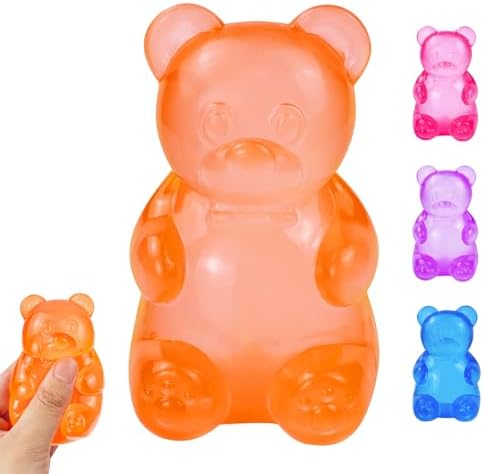 Orange gummy bear squishy slow rising squeeze toy