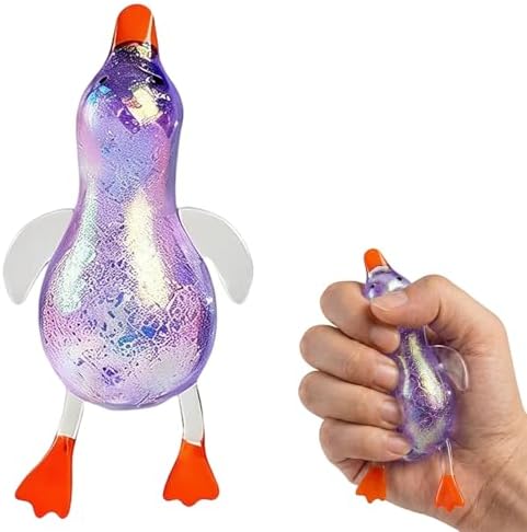 Purple glitter duck squishy sparkly squeeze fidget
