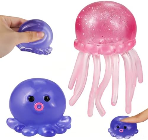 Purple octopus squishy 2 pack soft squeeze sensory toy