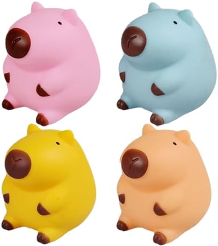Mini matte capybara squishy 4 pack soft squeeze fidget toys