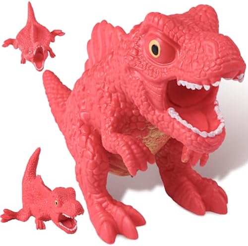 Red T-rex dinosaur squishy soft stretchy squeeze toy