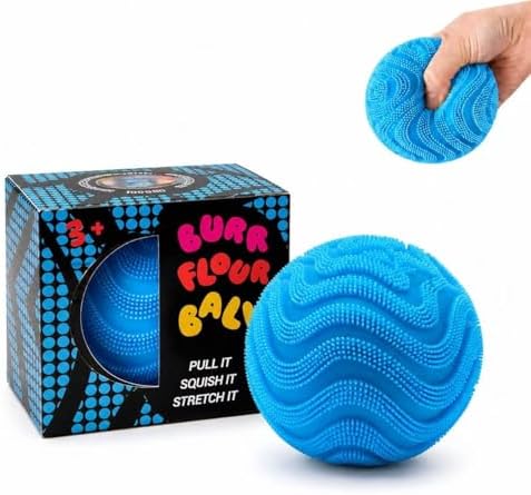 Blue fuzz textured squishy stress ball squeeze fidget toy