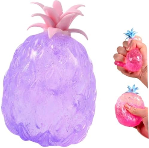 Purple glitter pineapple squishy sensory fidget toy