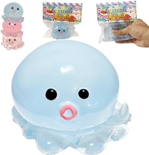 Blue crystal sequin octopus squishy