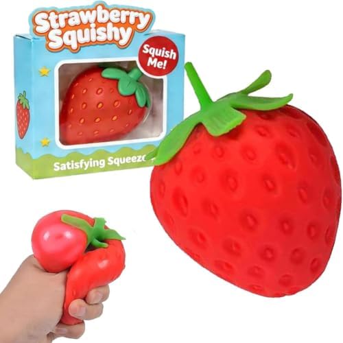 Big strawberry squishy slow rising squeeze stress relief toy