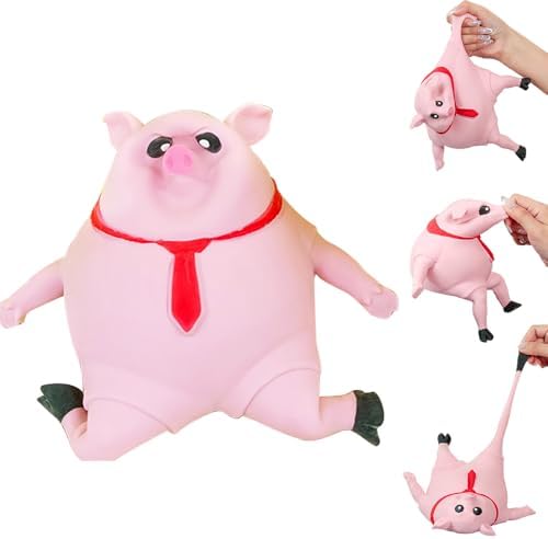 Soft pink pig squishy stretchy piggy fidget toy