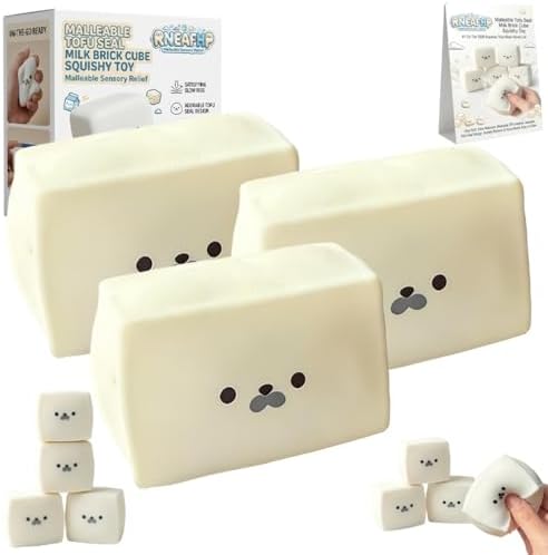 Cube milk carton squishy 3 pack tofu seal squeeze toys