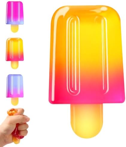 Peach and pink popsicle ice cream squishy toy